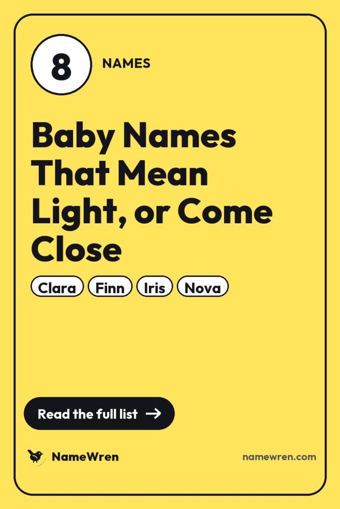 8 Baby Names That Mean Light, or Come Close pin