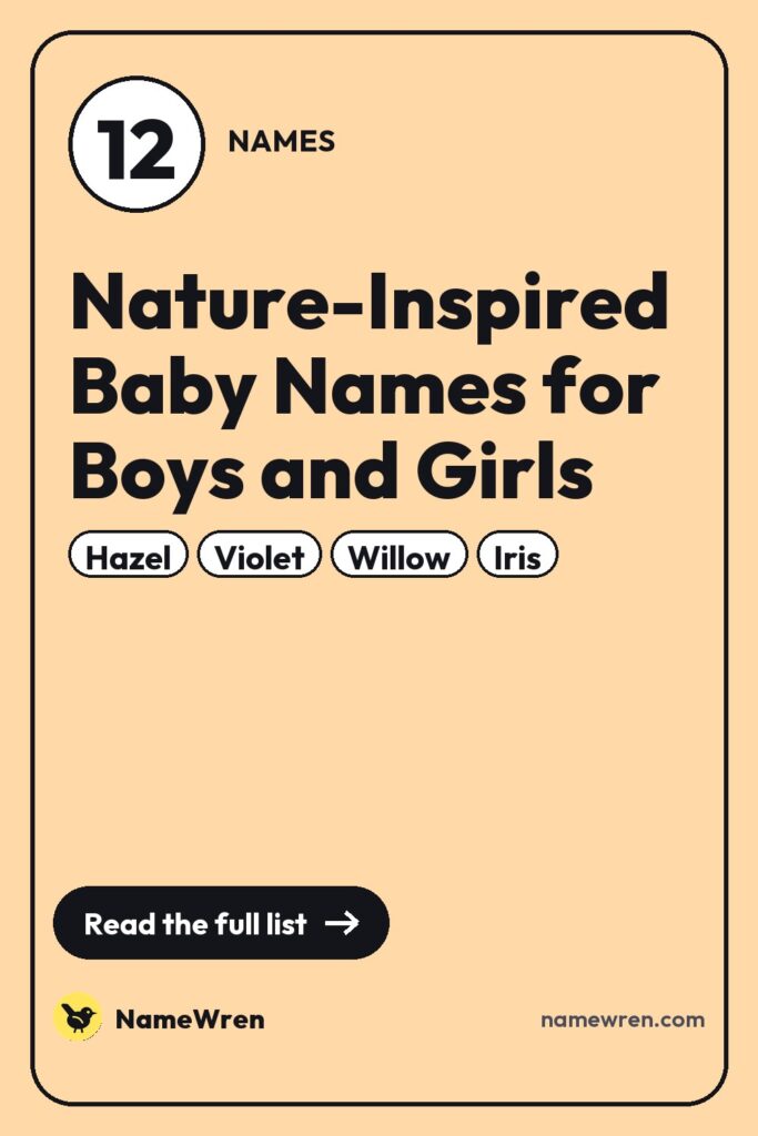 12 Nature-Inspired Baby Names for Boys and Girls pin