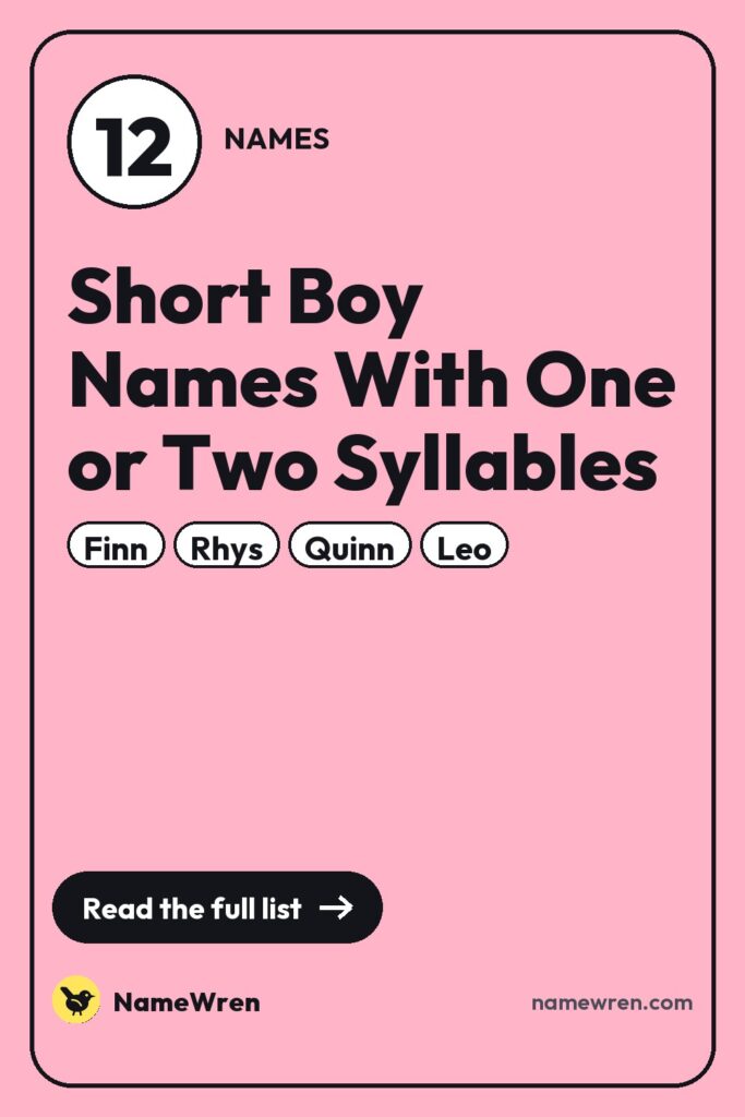 12 Short Boy Names With One or Two Syllables pin